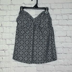 Converse Black and Gray Patterned Strapless Tankini Top Size XL